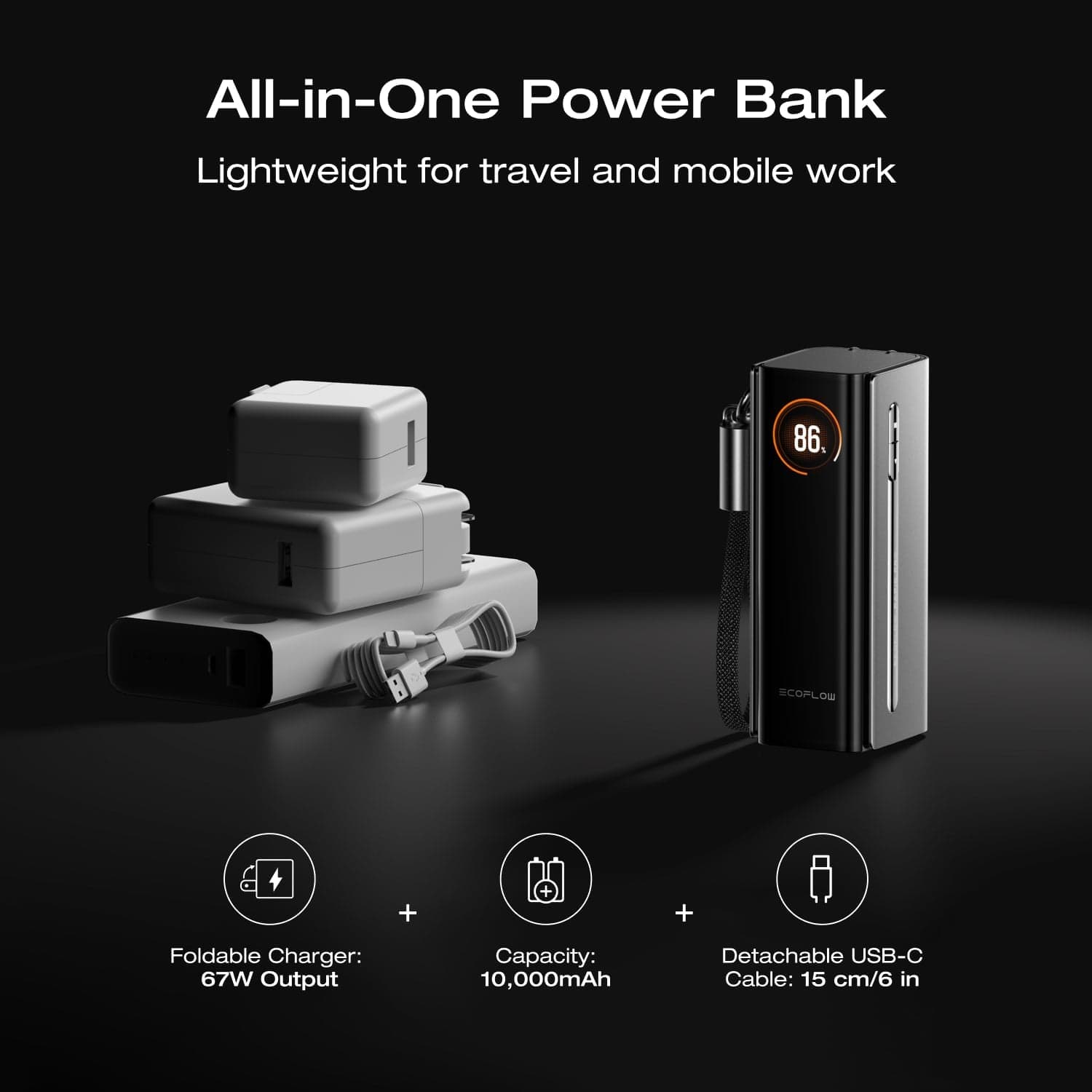Power Bank Rapid 3 en 1 Ecoflow 10.000 mAh- 67W — vista 2