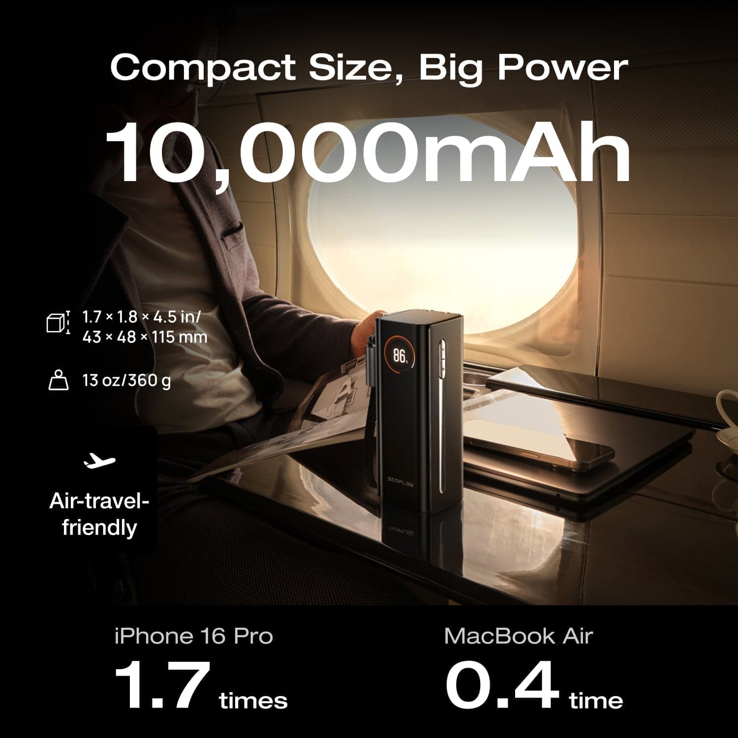 Power Bank Rapid 3 en 1 Ecoflow 10.000 mAh- 67W — vista 3