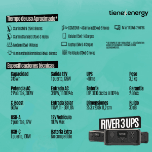EcoFlow RIVER 3 UPS 245Wh 300W — vista 5