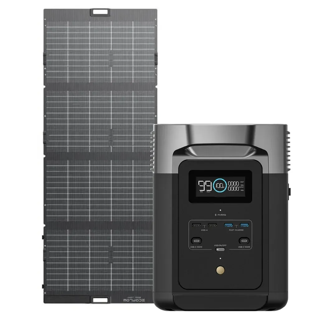 Kit Solar Portátil EcoFlow DELTA 2 1.8 kW + Panel Solar Bifacial 400 W