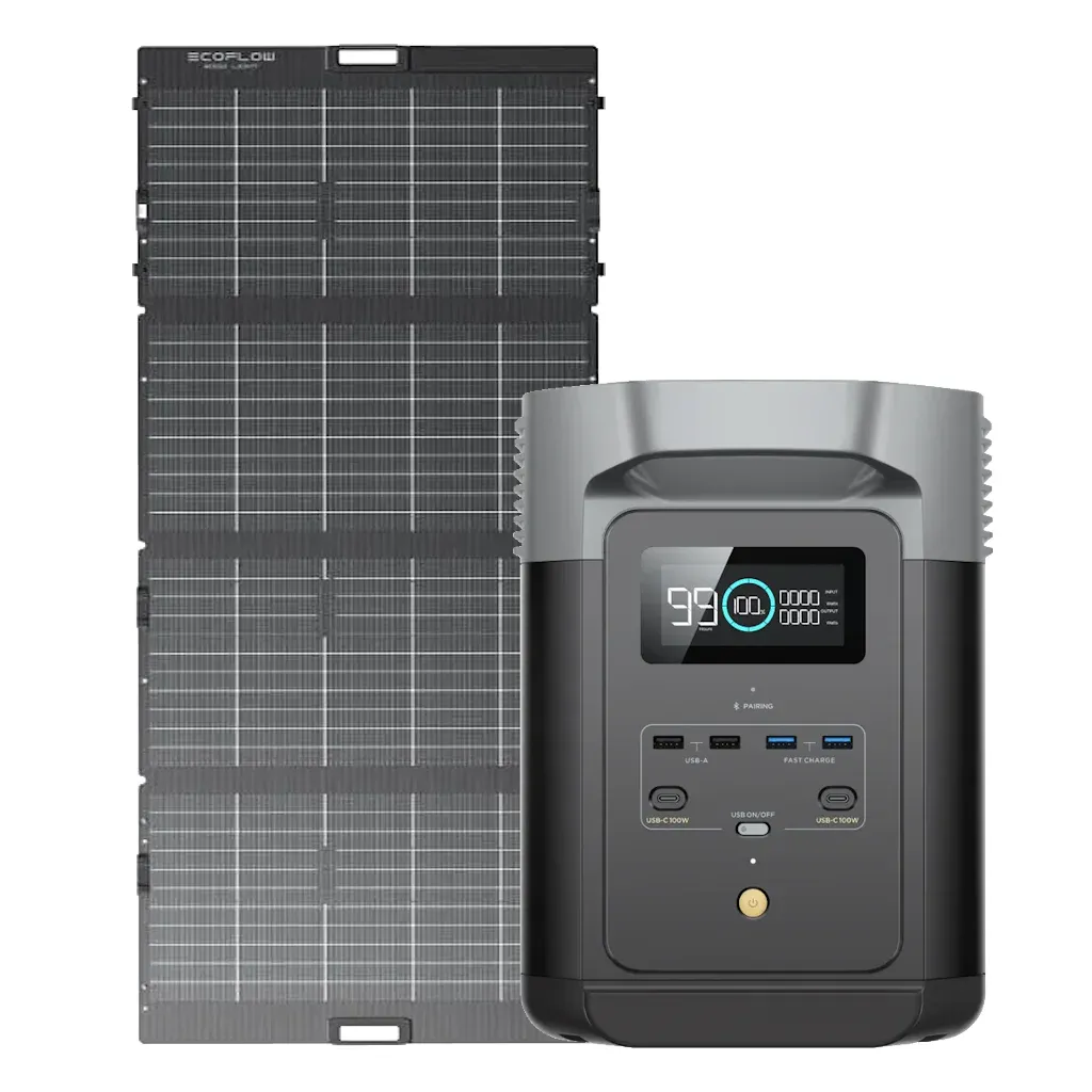 Kit Solar Portátil EcoFlow DELTA 2 1.8 kW + Panel Solar Bifacial 220 W