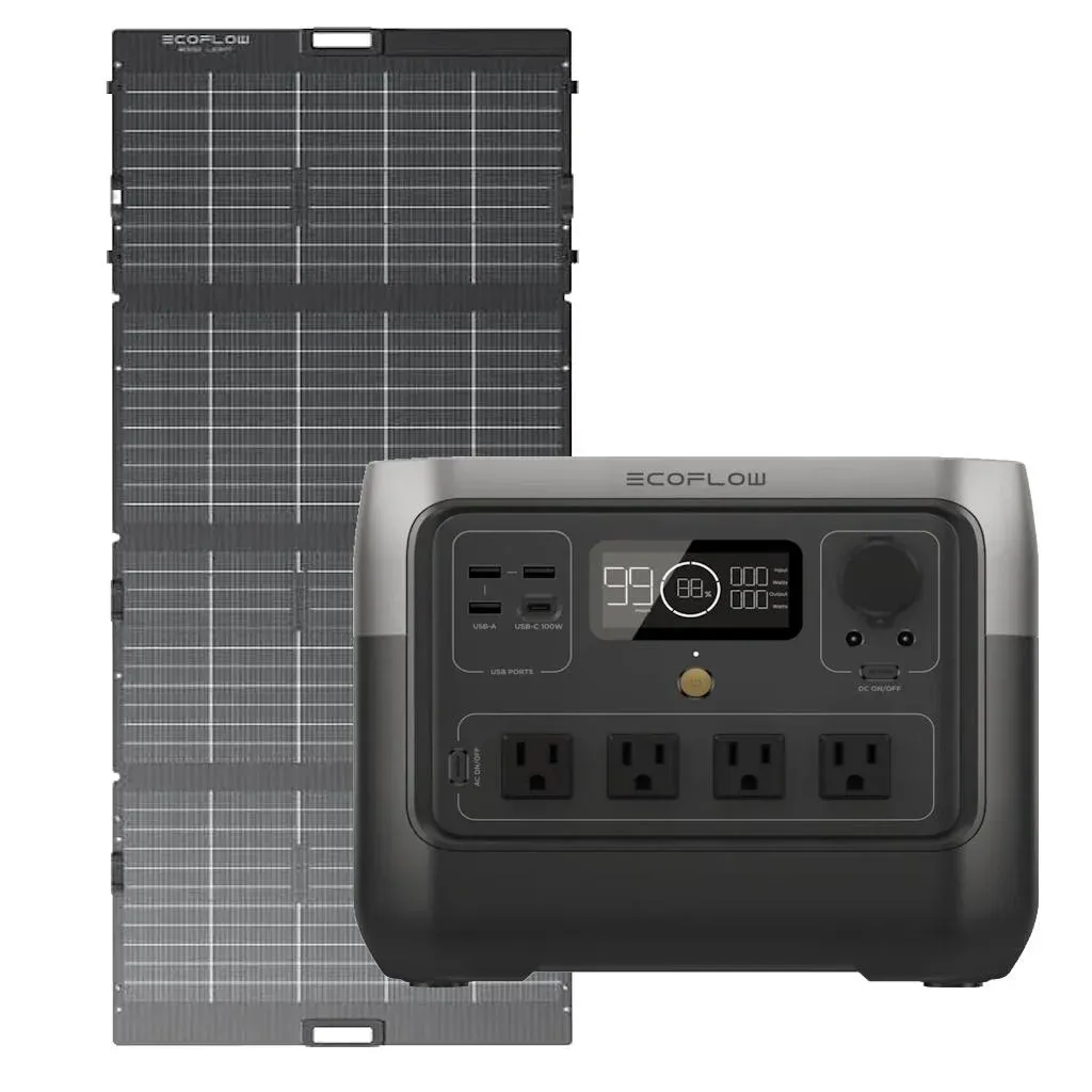 Kit Solar Portátil EcoFlow RIVER 2 PRO 800 W + Panel Solar 220 W Bifacial