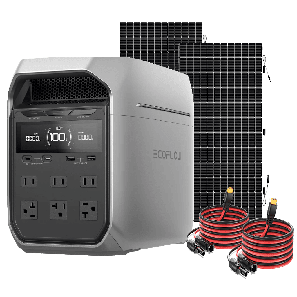 Kit Solar Portátil EcoFlow DELTA 3 Plus 1800 W + 2 Paneles Solares Flexibles de 560 W