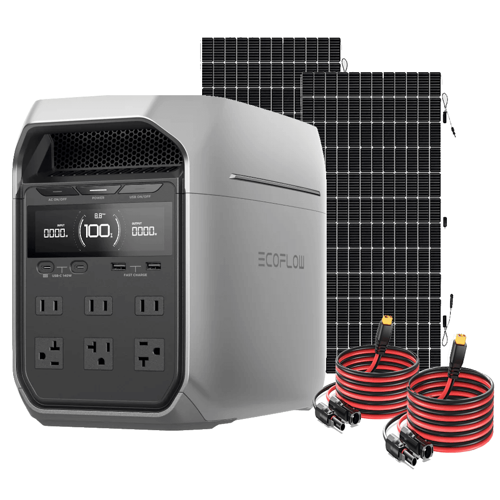 Kit Solar Portátil EcoFlow DELTA 3 Plus 1800 W + 2 Paneles Solares Flexibles de 560 W