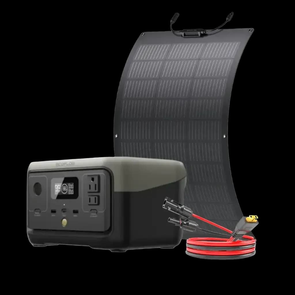 COMBO EcoFlow RIVER 2 + Panel Rígido 100W + Cable de Panel