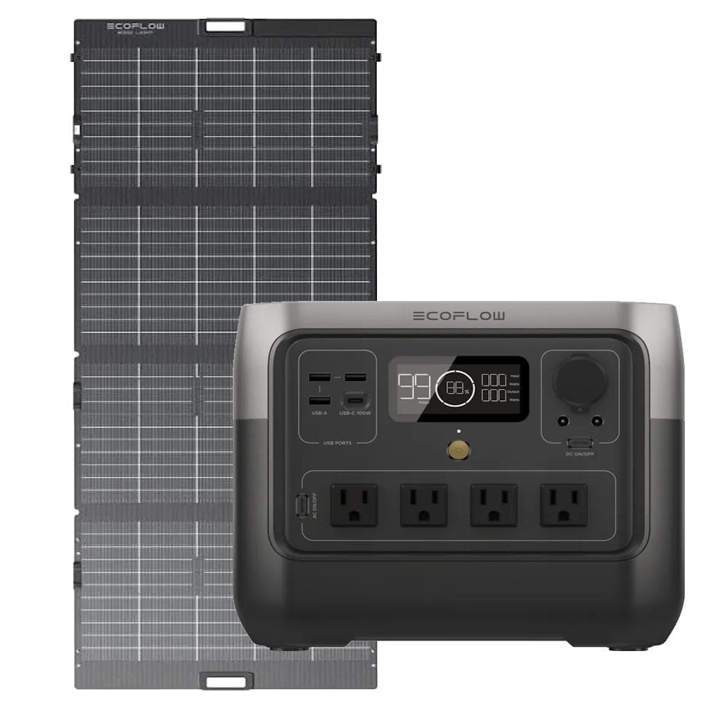 Kit Solar Portátil EcoFlow RIVER 2 PRO 800 W + Panel Solar 220 W Bifacial