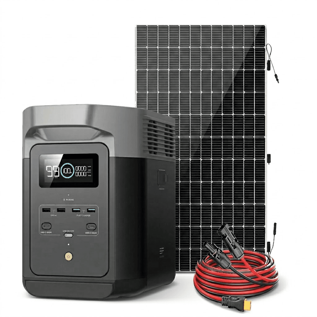 Kit Solar Portátil EcoFlow DELTA 2 1.8 kW + 1 Panel Solar Flexible de 560 W