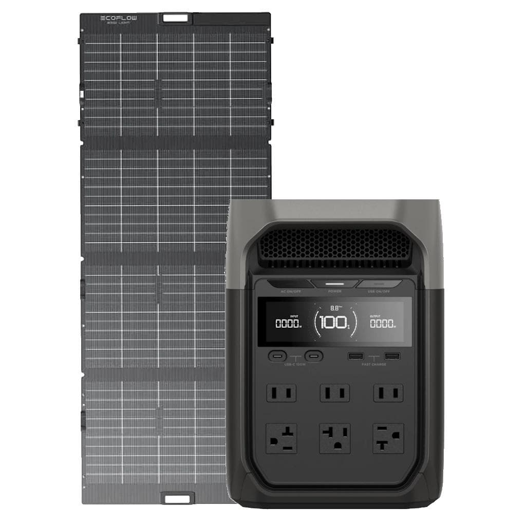 Kit Solar Portátil EcoFlow DELTA 3 1.8 kW + Panel Solar Bifacial 400 W