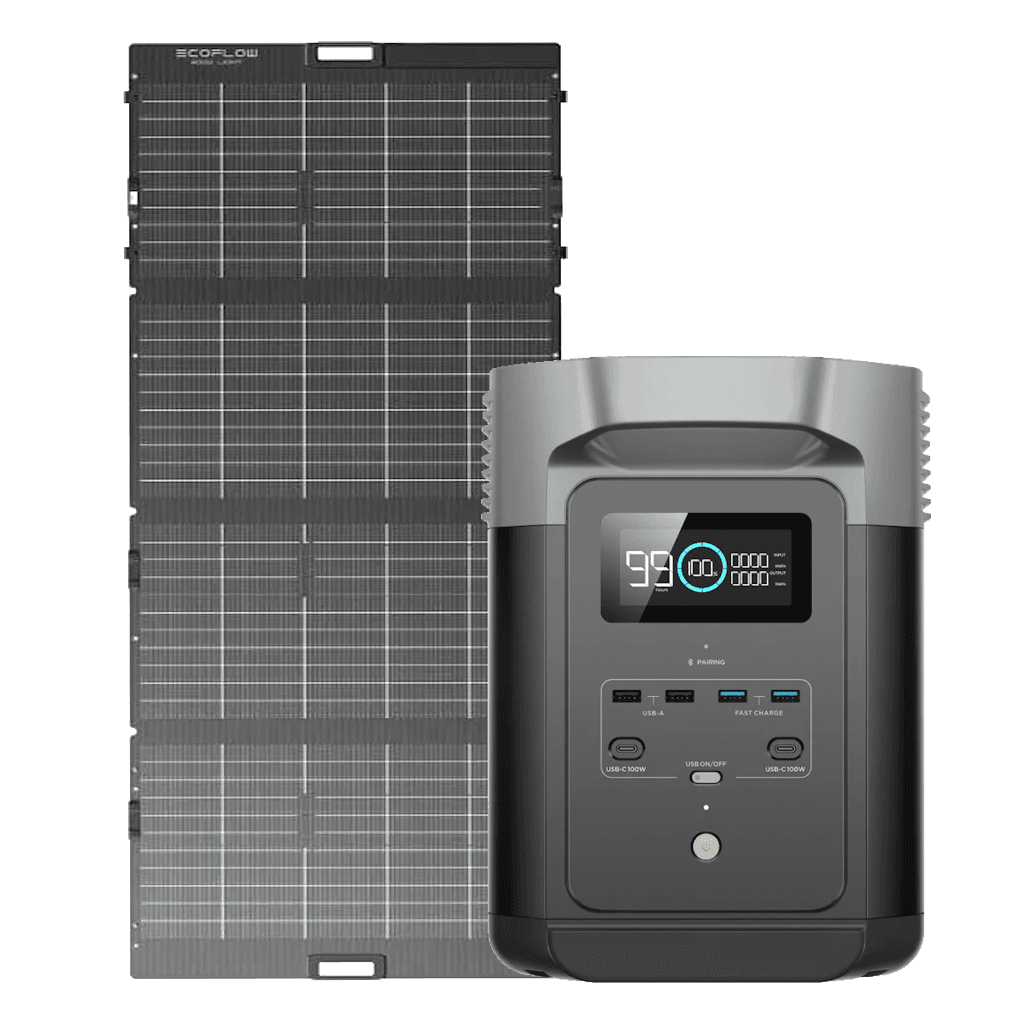 Kit Solar Portátil EcoFlow DELTA 2 1.8 kW + Panel Solar Bifacial 220 W