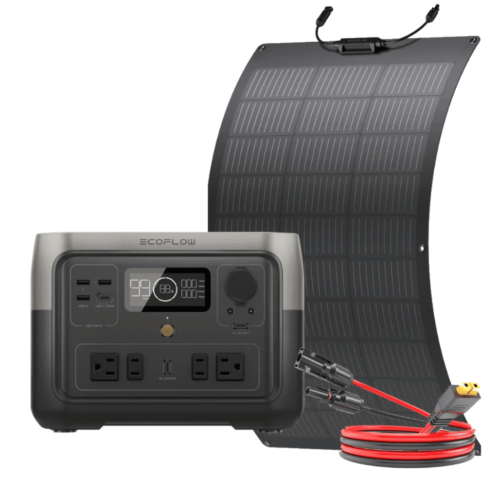 Kit Solar Portátil EcoFlow RIVER 2 Max 500 W + Panel Flexible 100 W