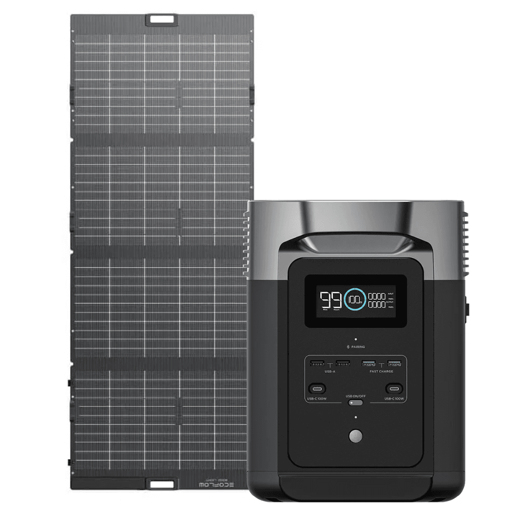 Kit Solar Portátil EcoFlow DELTA 2 1.8 kW + Panel Solar Bifacial 400 W
