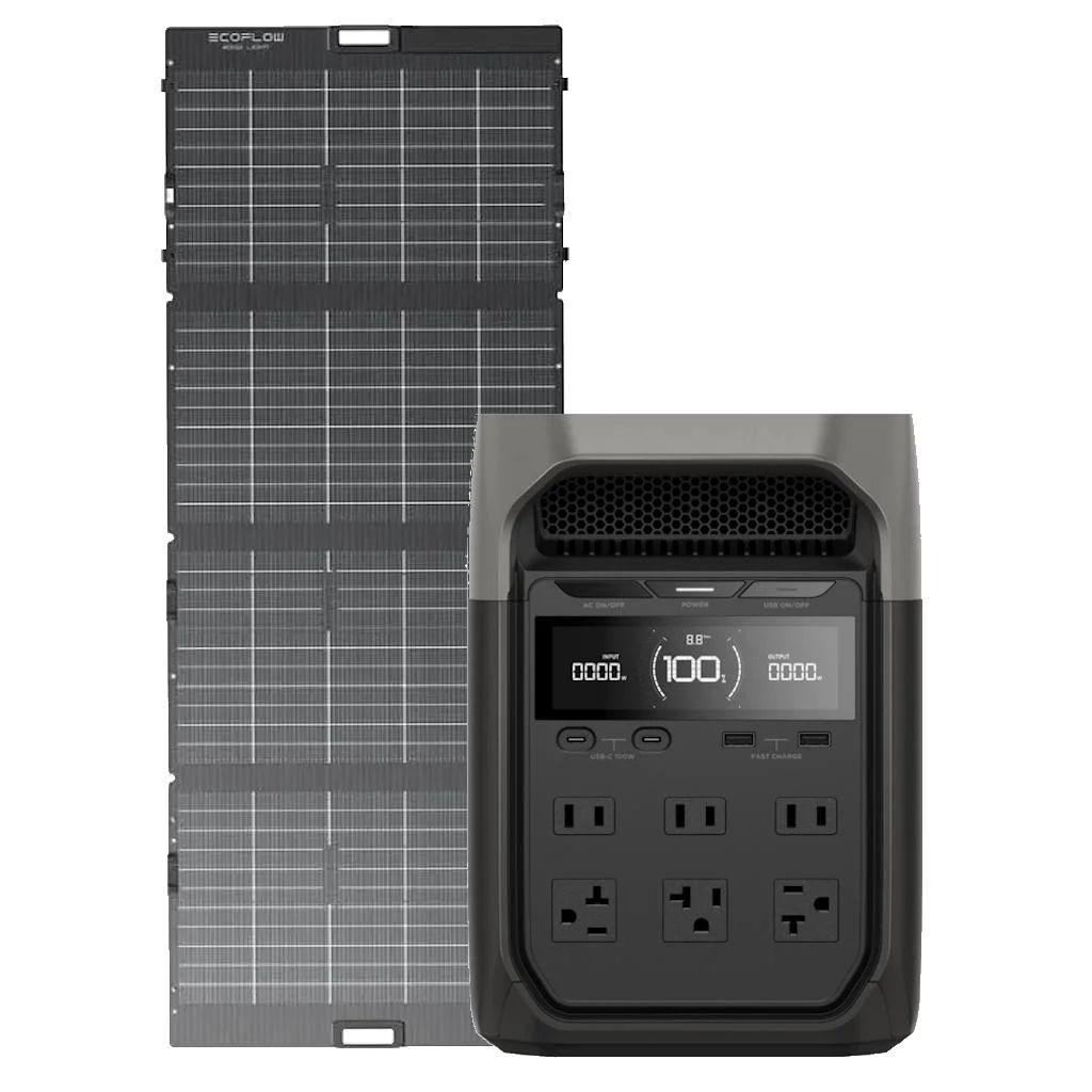 Kit Solar Portátil EcoFlow DELTA 3 1.8 kW + Panel Solar Bifacial 400 W